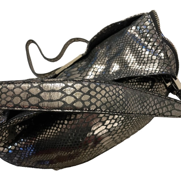 MILLY Metallic Mirrored Python Expandable Hobo Bag - Picture 15 of 15
